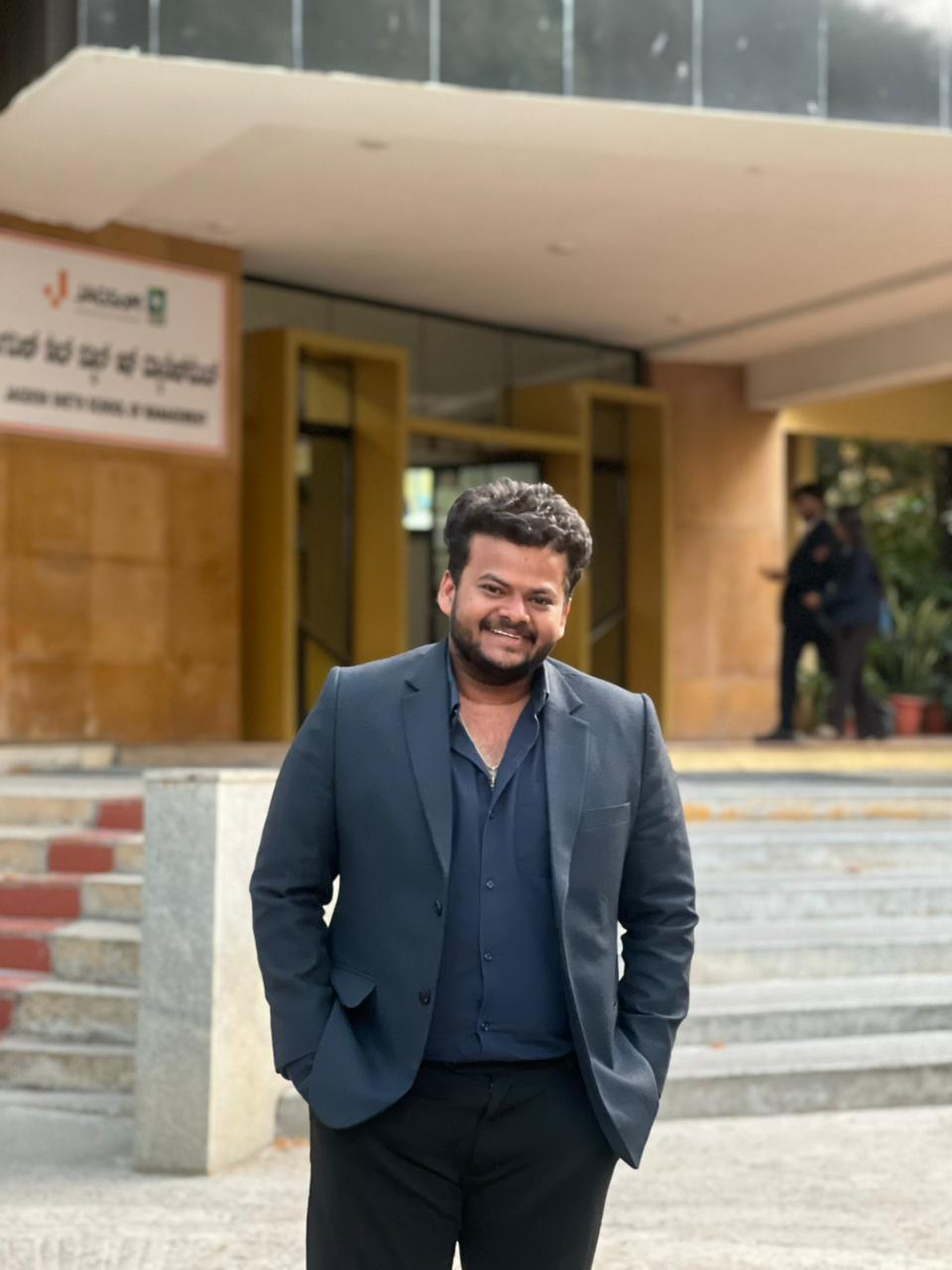 Prasanth outside his college campus in Bangalore